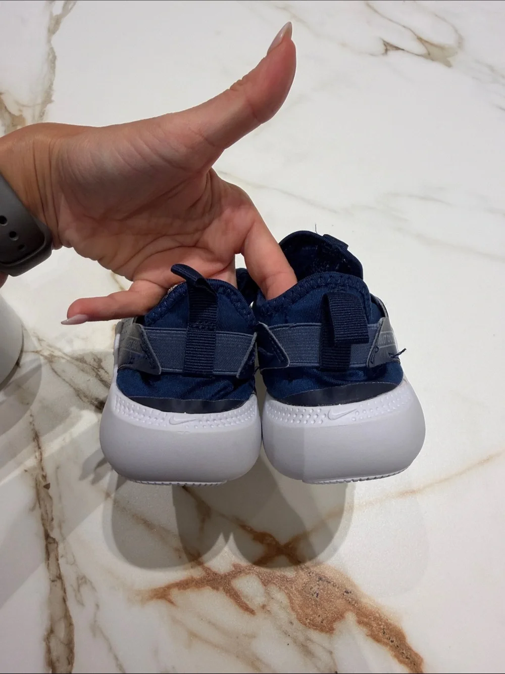 Nike Kids Navy and White Slip-On Sneakers